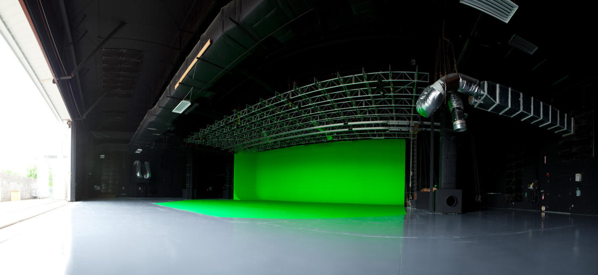 Troublemaker Studios in Austin showing a greenscreen